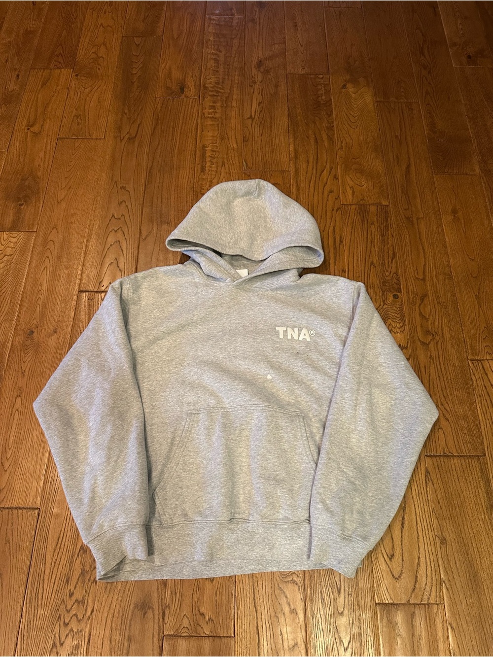 VintageTNA Light Gray Pullover Hoodie with Minimal Logo